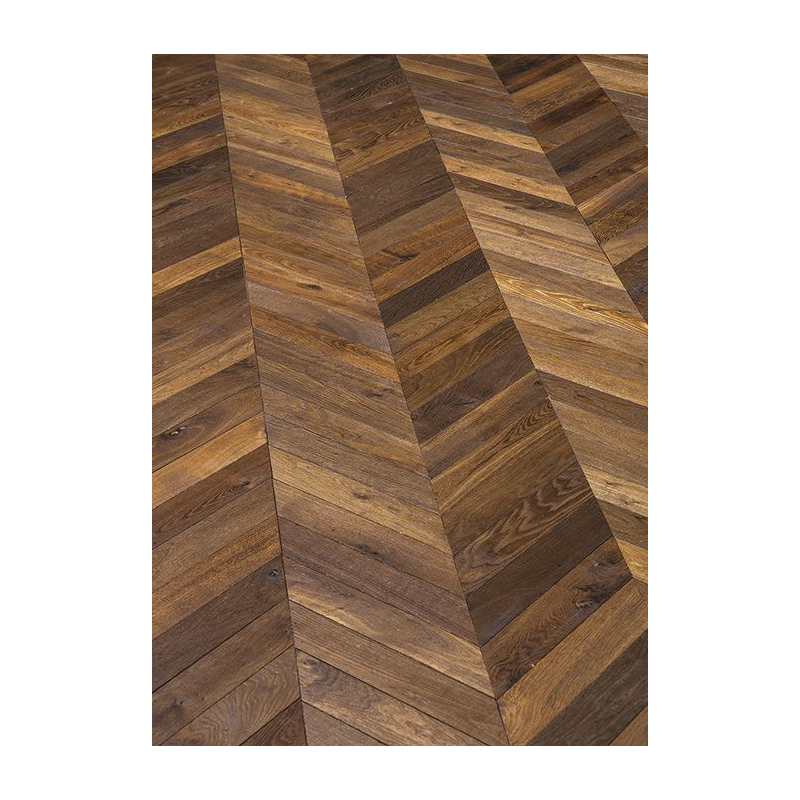 Parquet point de hongrie foncé ancien chêne français vieilli route 4 chêne massif , ép : 14 mm , largeur 80 et 110mm