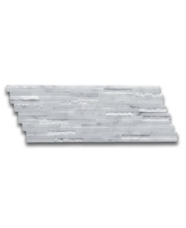 mosaique salle de bain marbre barettes blanches 15x40 cm