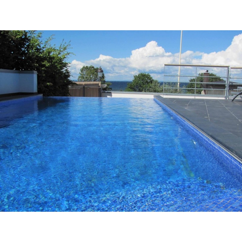 Emaux de verre bleu foncé piscine mosaique salle de bain mosbr-2004 2.5x2.5x0.4cm sur trame.