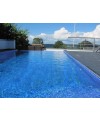 Emaux de verre piscine bleu foncé mosaique salle de bain mosbr-2004 antidérapant 2.5x2.5x0.4 cm sur trame.
