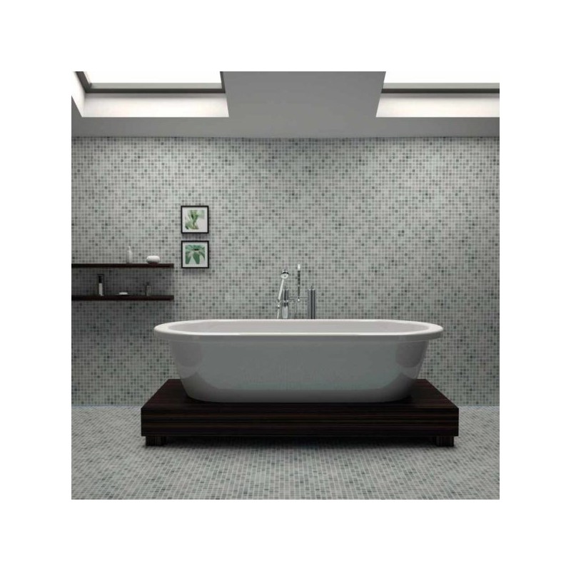 Emaux de verre piscine gris nuancé mosaique salle de bain mosbr-4001 2.5x2.5x0.4cm sur trame.