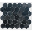 mosaique salle de bain hexagone de marbre noir 4.8cm sur plaque 30.5x30.5x1cm