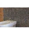 Emaux de verre piscine noir nuancé mosaique salle de bain mosbr-9001 2.5x2.5x0.4cm sur trame.