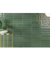 Carrelage imitation Zellige vert brillant irrégulier salle de bain cuisine 6.2x25cm , natzellige vert.