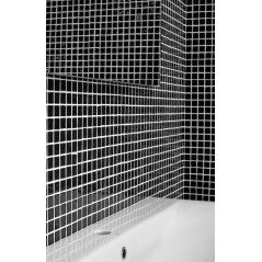 Emaux de verre noir piscine mosaique salle de bain crédence cuisine mosmc-901 2.5x2.5cm sur trame.