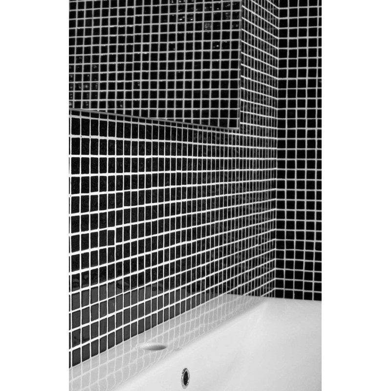 Emaux de verre noir piscine mosaique salle de bain crédence cuisine mosmc-901 2.5x2.5cm sur trame.