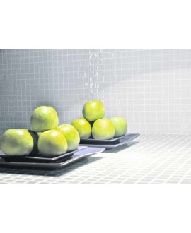 Emaux de verre blanc piscine mosaique salle de bain crédence cuisine mosmc-101 2.5x2.5cm sur trame.