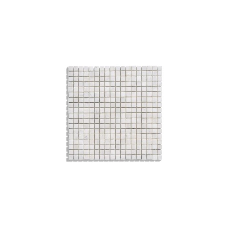 mosaique salle de bain D marbre blanc 1.5x1.5cm sur trame 30.5x30.5x1cm