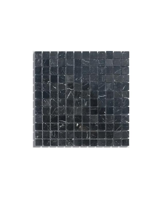 mosaique salle de bain D marbre noir 2.3x2.3x1cm sur trame 30.5x30.5x1cm
