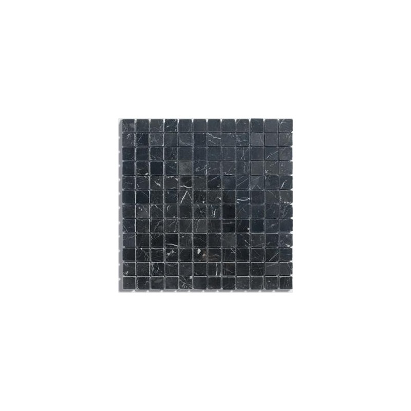 mosaique salle de bain D marbre noir 2.3x2.3x1cm sur trame 30.5x30.5x1cm