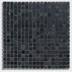 mosaique salle de bain D marbre noir 1.5x1.5cm sur trame 30.5x30.5x1cm