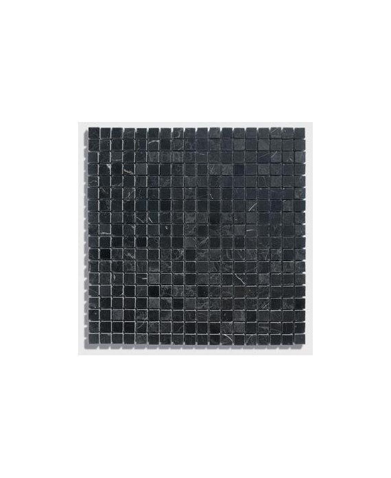 mosaique salle de bain D marbre noir 1.5x1.5cm sur trame 30.5x30.5x1cm