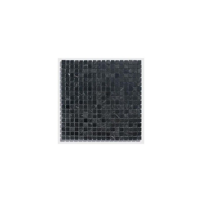 mosaique salle de bain D marbre noir 1.5x1.5cm sur trame 30.5x30.5x1cm