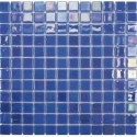 Emaux de verre bleu aspect métal piscine mosaique salle de bain acquaris narciso 2.5x2.5 cm