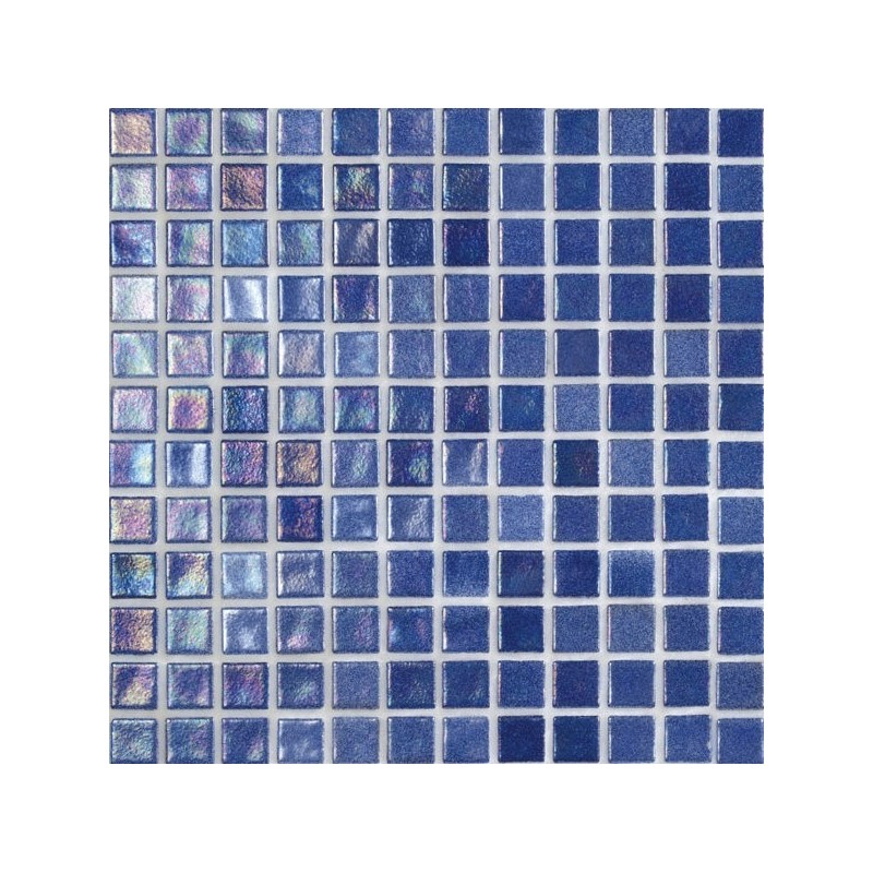 Emaux de verre bleu foncé irisé métallisé piscine mosaique salle de bain iridis 22 2.5x2.5 cm