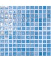 Emaux de verre bleu irisé métallisé piscine mosaique salle de bain iridis 21 2.5x2.5 cm