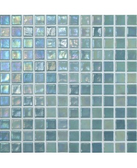 Emaux de verre vert irisé métallisé piscine mosaique salle de bain iridis 31 2.5x2.5 cm