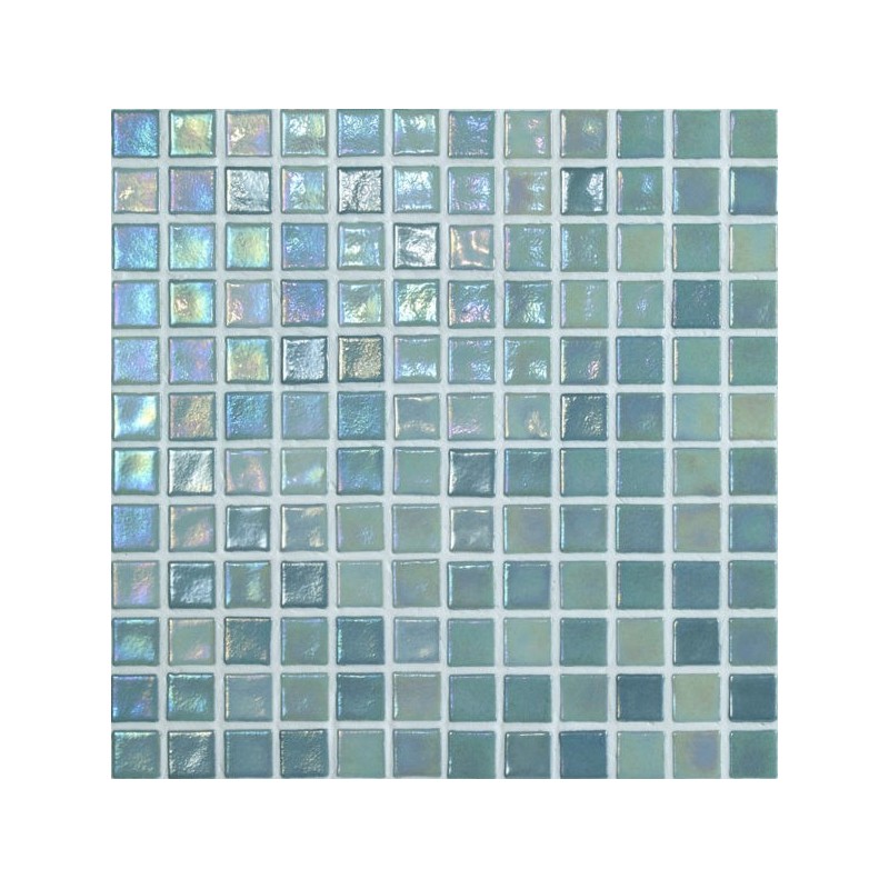 Emaux de verre vert irisé métallisé piscine mosaique salle de bain iridis 31 2.5x2.5 cm