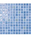 Emaux de verre bleu clair irisé et fluorescent piscine salle de bain iridis 21+fosvit 2.5x2.5cm