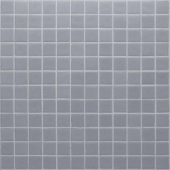 Emaux de verre gris mat piscine mosaique salle de bain urban nube 2.5x2.5x0.4cm sur trame.