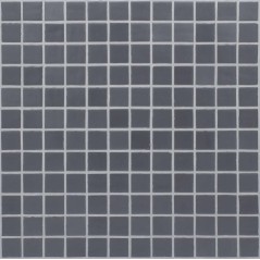 Emaux de verre gris foncé mat piscine mosaique salle de bain urban humo 2.5x2.5x0.4cm sur trame.