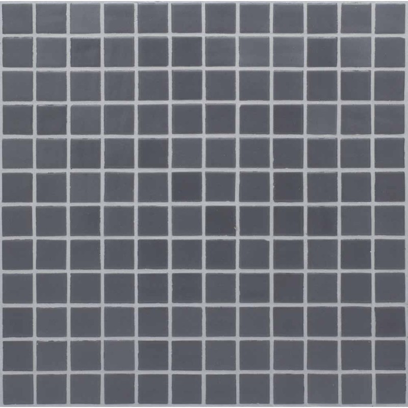 Emaux de verre gris foncé mat piscine mosaique salle de bain urban humo 2.5x2.5x0.4cm sur trame.