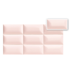 Carrelage bombé rose métro brillant micro craquelé salle de bain 7.5x15cm natbella rosa
