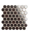 Carrelage rond imitation métal brillant sur plaque 30.9x30.9cm, épaisseur 9mm, realcircle metal