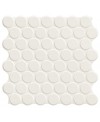 Carrelage rond blanc mat sur plaque 30.9x30.9cm, épaisseur 9mm, realcircle white