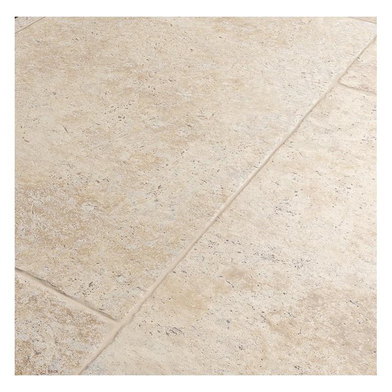 Carrelage imitation travertin clair nuancé mat 61.3x61.3cm, 6x30cm edimsénanque clair.