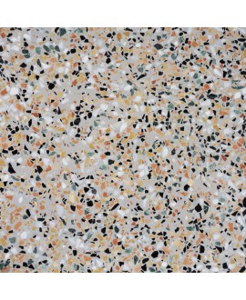 Carrelage ciment terrazzo véritable granito CARPP04 40x40x1.2cm fond gris brillant ou mat