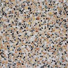 Carrelage ciment terrazzo véritable granito brillant ou mat CARPP07 40x40x1.2cm fond rose pâle 