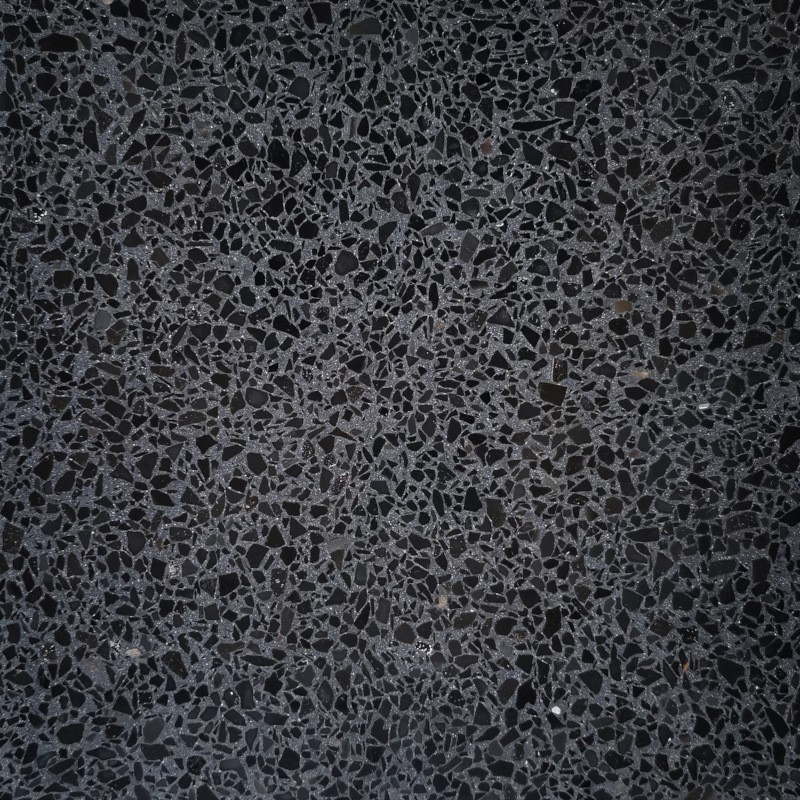 Carrelage ciment terrazzo véritable granito brillant ou mat CARPP11 40x40x1.2cm fond noir