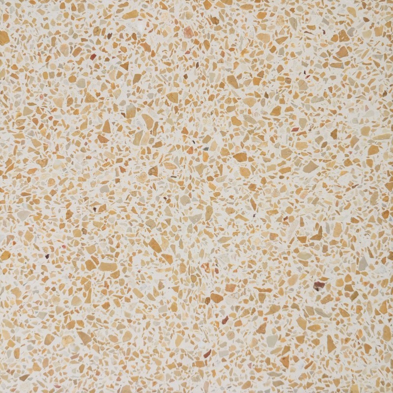 Carrelage ciment terrazzo véritable granito mat ou brillant CARPP15 40x40x1.2cm fond jaune