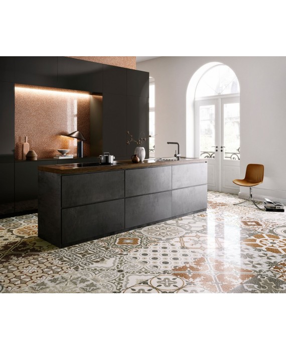 Carrelage décor imitation terrazzo granito poli brillant 60x60cm rectifié, santanewdeco patchwork