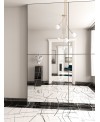 Carrelage imitation marbre noir strié poli brillant rectifié 75x75cm, apemoonlight noir.
