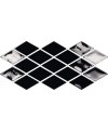 Carrelage écaille 12x12.5cm, losange 9.8x16.8cm, hexagone 12x13.8cm, brique 6.5x13cm noir brillant, apememory night