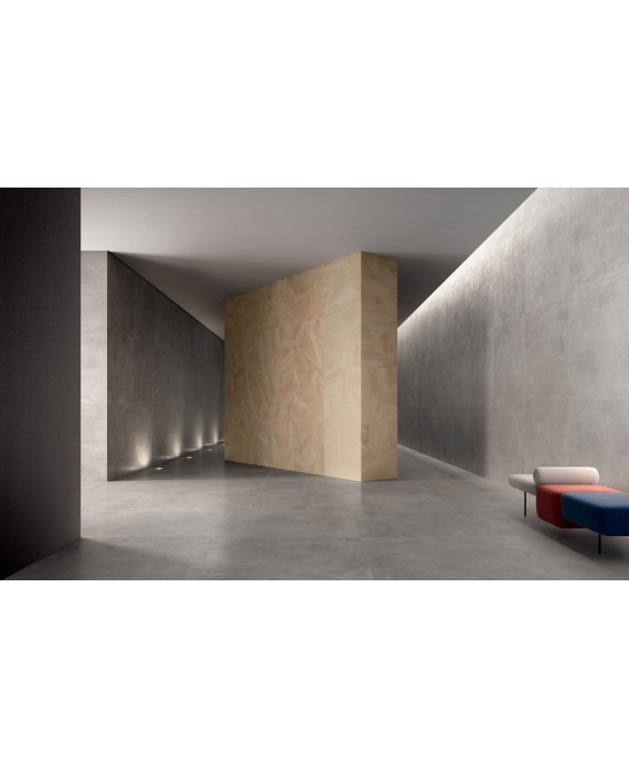 Carrelage interieur contemporain, imitation béton ou résine mat, 90x90cm rectifié, Santaset Grey