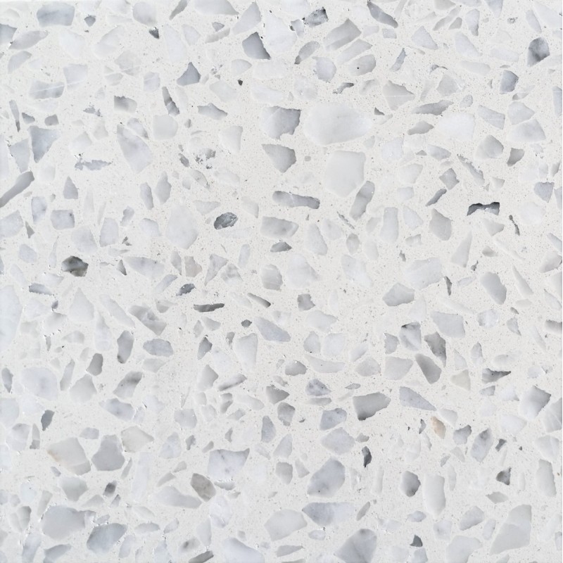 Carrelage ciment terrazzo véritable granito mat ou brillant CARPP22 40x40x1.2cm fond blanc