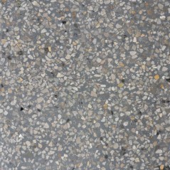 Carrelage ciment terrazzo véritable granito brillant ou mat CARPP23 40x40x1.2cm fond gris