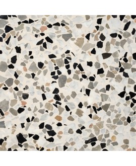 Carrelage ciment terrazzo véritable granito brillant ou mat CARPPG34 40x40X1.2cm eclats de marbre gros grains
