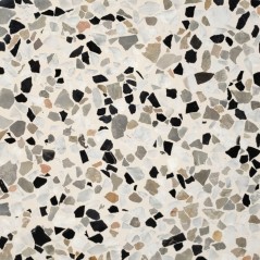 Carrelage ciment terrazzo véritable granito brillant ou mat CARPPG34 40x40X1.2cm eclats de marbre gros grains