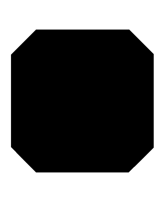Carrelage V octogone noir mat 31.6x31.6cm avec cabochon blanc 6.7x6.7cm