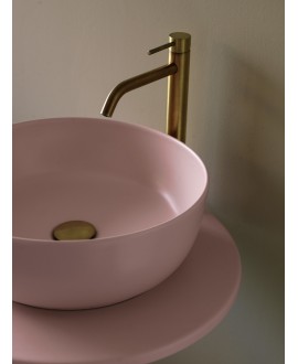 Vasque ronde rose mat en céramique 33x12.5cm et 39x14cm scarglam antique pink 54