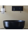 Vasque ronde noir mat en céramique 33x12.5cm et 39x14cm scarglam night 35
