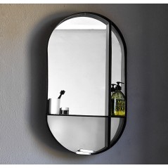 Miroir noir ovale avec étagères horizontal ou vertical 90x50cm scar2404scar2404