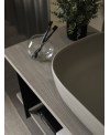 Meuble console de salle de bain métal noir NROP et bois 88 120x50cm avec une vasque scarglam sand 56x39cm scarslide