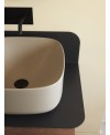Meuble de salle de bain sur console métallique noire NROP 60x48x20cm vasque beige 42cm et tiroir 79x20cm scarplana