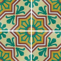 Carreau ciment véritable décor arabesque 7350-1 20x20cm