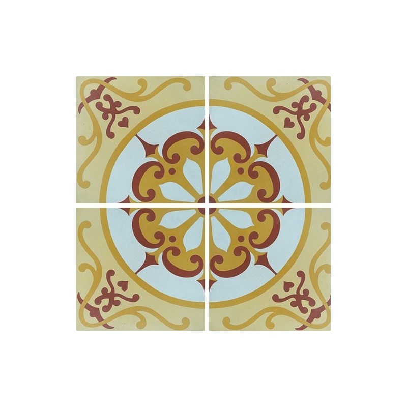 Carrelage ciment décor arabesque 7000-1 20x20cm